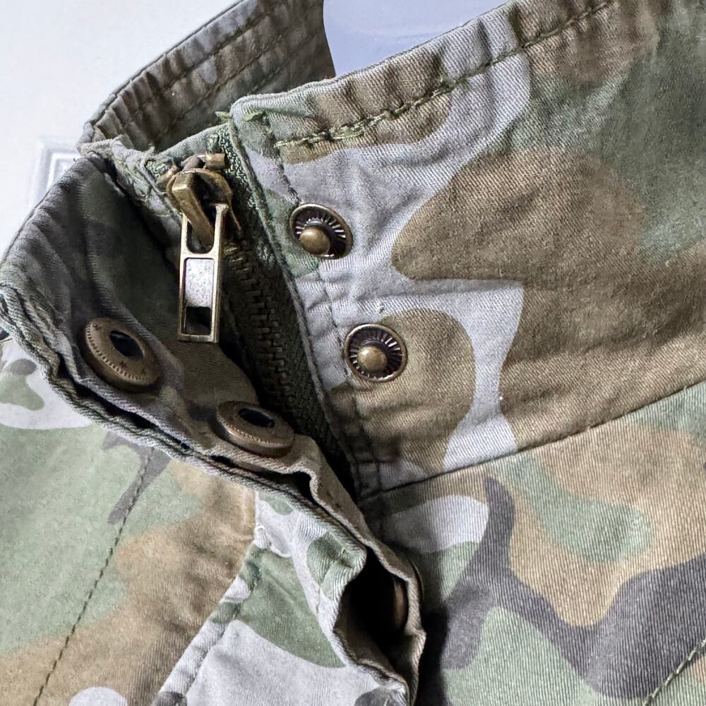 Cotton Camo Utility Jacket Military Drawstring Waist Cargo Gorpcore - Picture 4 of 11
